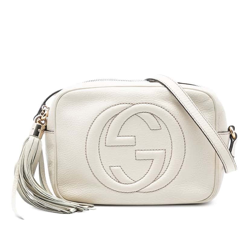 Gucci Leather Soho Disco Crossbody White Leather Very good condition - Front View