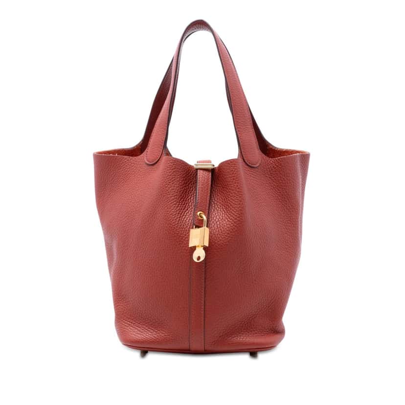 Hermès Clemence Picotin Lock 22 Red Leather Very good condition - Front View