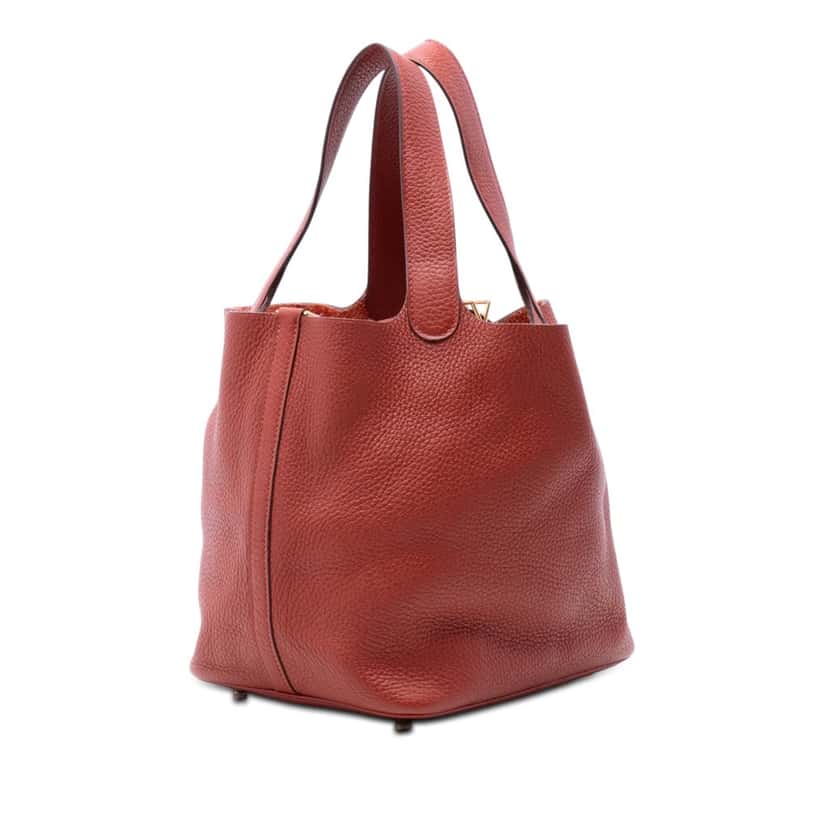 Hermès Clemence Picotin Lock 22 Red Leather Very good condition - Back View