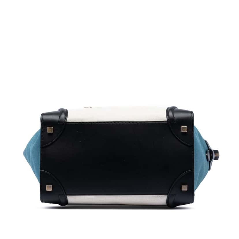 Celine Mini Tricolor Canvas and Leather Luggage Tote White Very good condition - Inside View