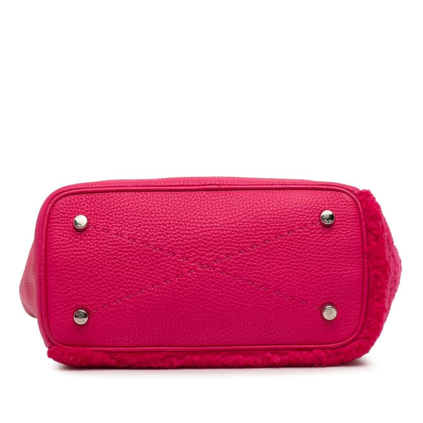 Fendi Leather and Shearling Selleria Anna Satchel Pink Leather Very good condition - Inside View