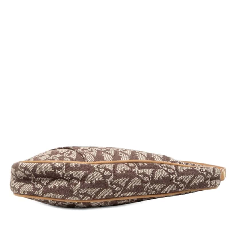 Dior Mini Diorissimo Canvas Saddle Pochette Brown Very good condition - Inside View