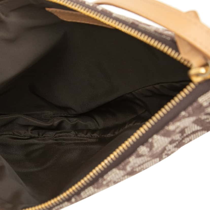 Dior Mini Diorissimo Canvas Saddle Pochette Brown Very good condition - Model View