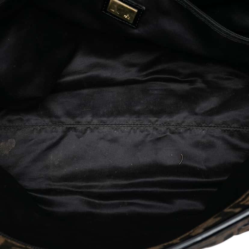 Fendi Medium Quilted Zucca Canvas Roll Tote Brown Very good condition - Model View