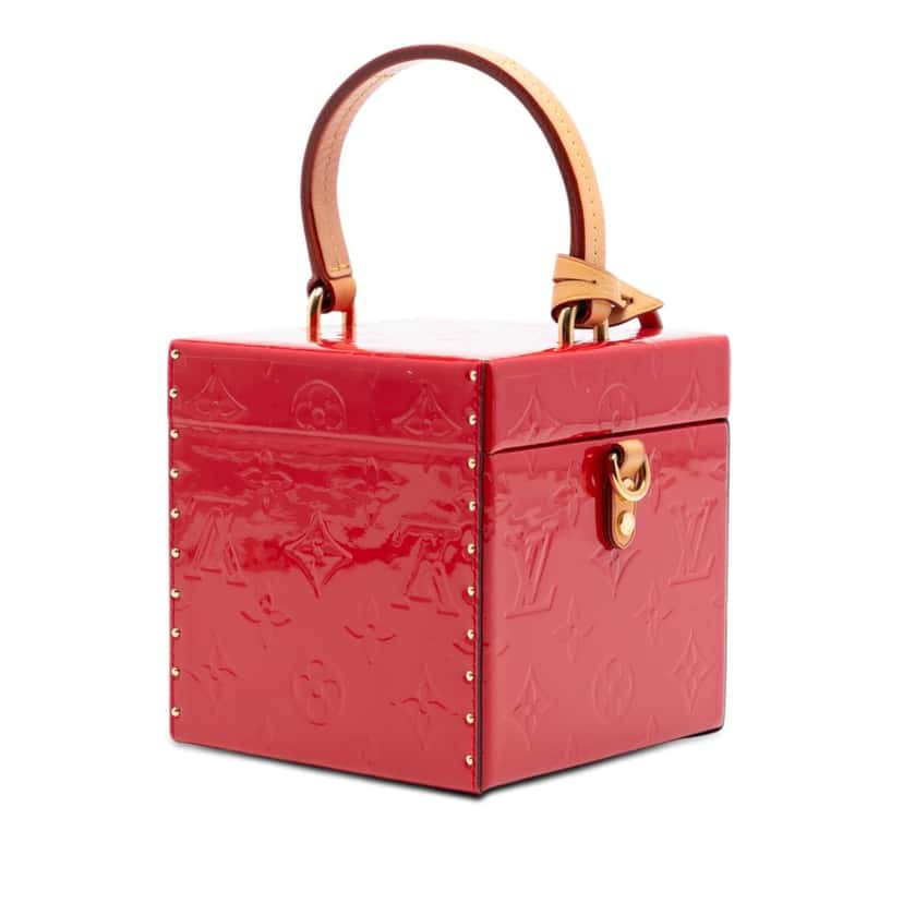 Louis Vuitton Monogram Vernis Bleecker Box Vanity Bag Red Leather Very good condition - Back View
