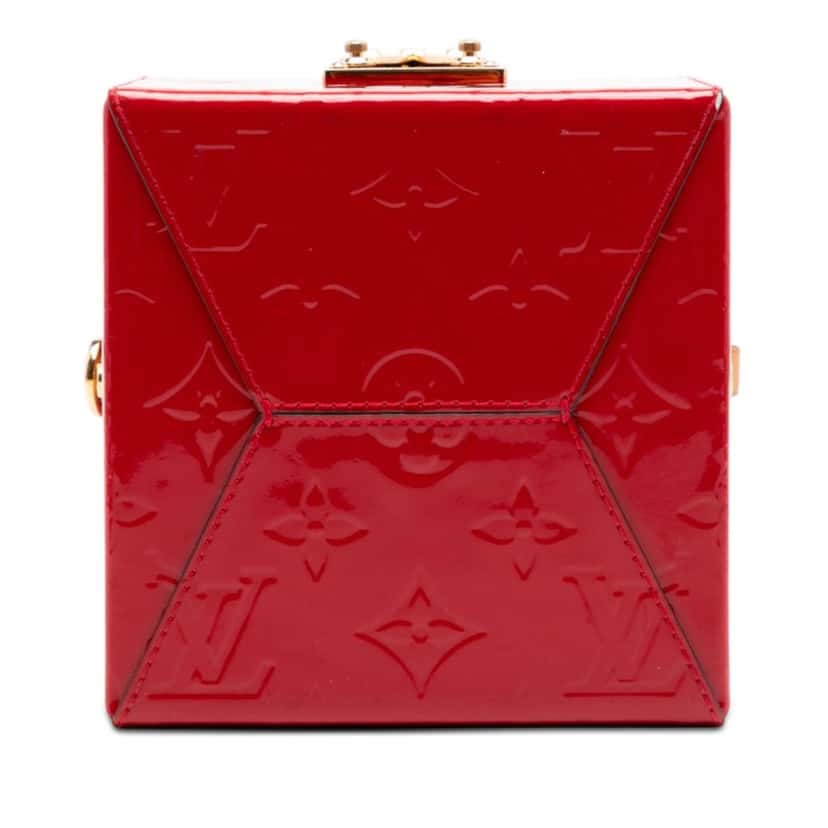 Louis Vuitton Monogram Vernis Bleecker Box Vanity Bag Red Leather Very good condition - Inside View