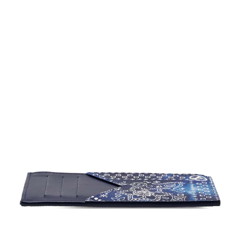 Louis Vuitton Monogram Bandana Coin Card Holder Blue Leather Very good condition - Inside View