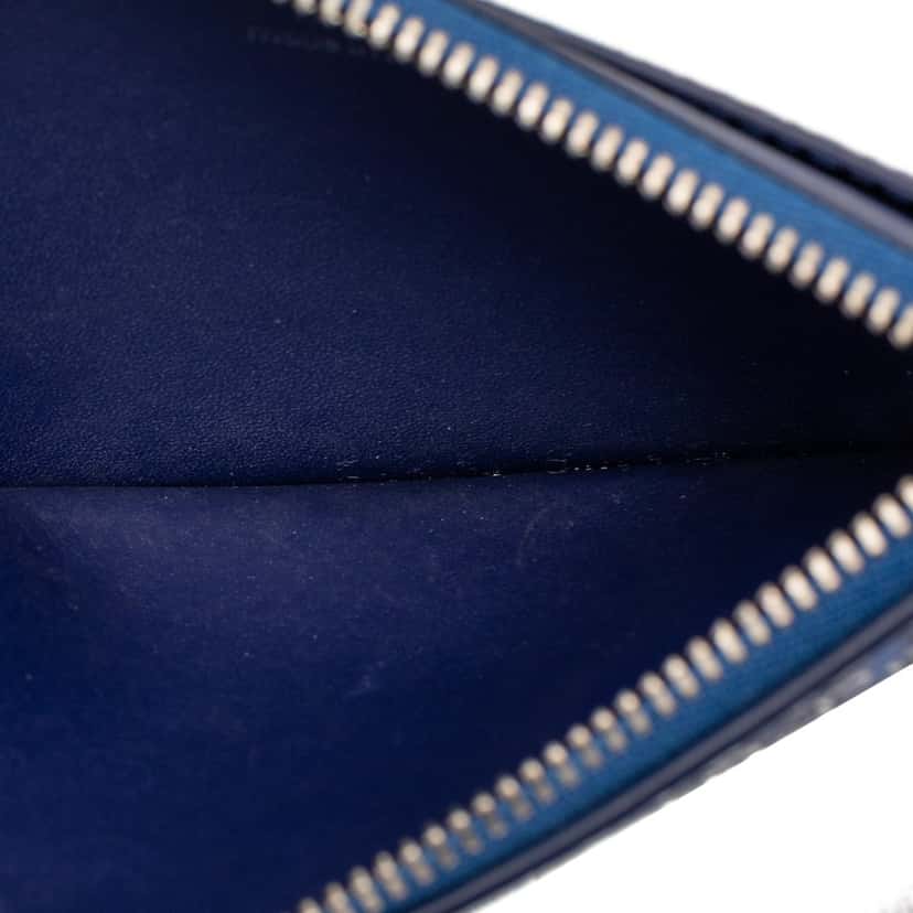 Louis Vuitton Monogram Bandana Coin Card Holder Blue Leather Very good condition - Model View