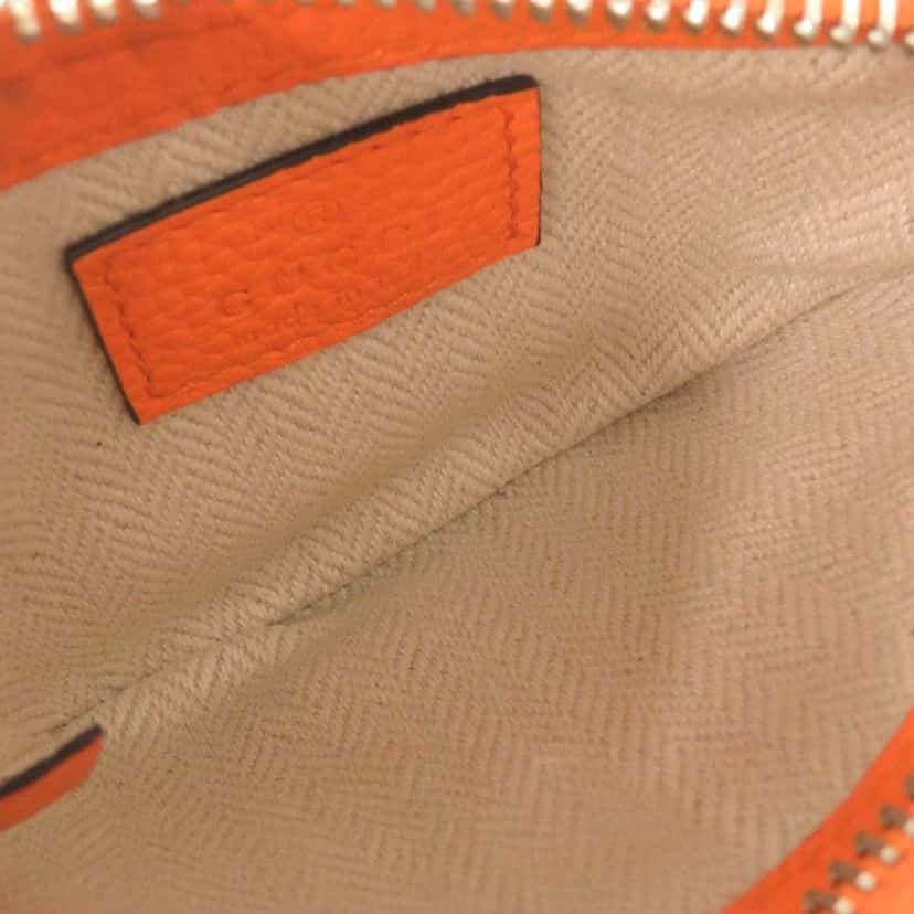 Gucci Micro Mini Calfskin Web B Crossbody Orange Leather Very good condition - Inside View