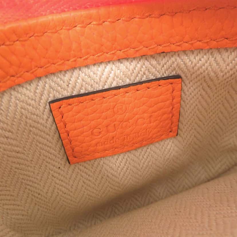 Gucci Micro Mini Calfskin Web B Crossbody Orange Leather Very good condition - Model View