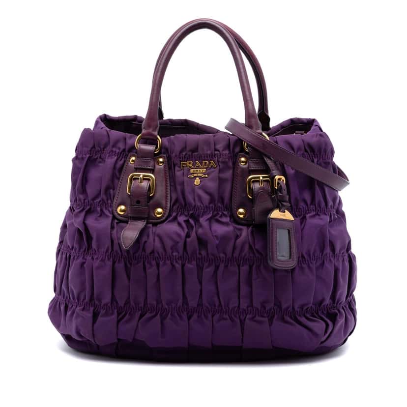 Prada Tessuto Gaufre Satchel Purple Very good condition - Front View