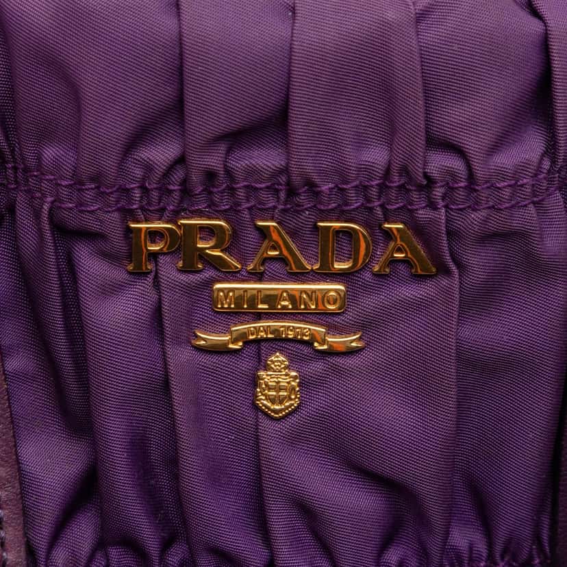 Prada Tessuto Gaufre Satchel Purple Very good condition - Box View