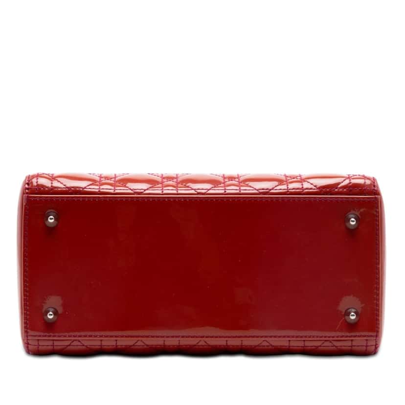 Dior Medium Patent Cannage Lady Dior Red Leather Very good condition - Inside View
