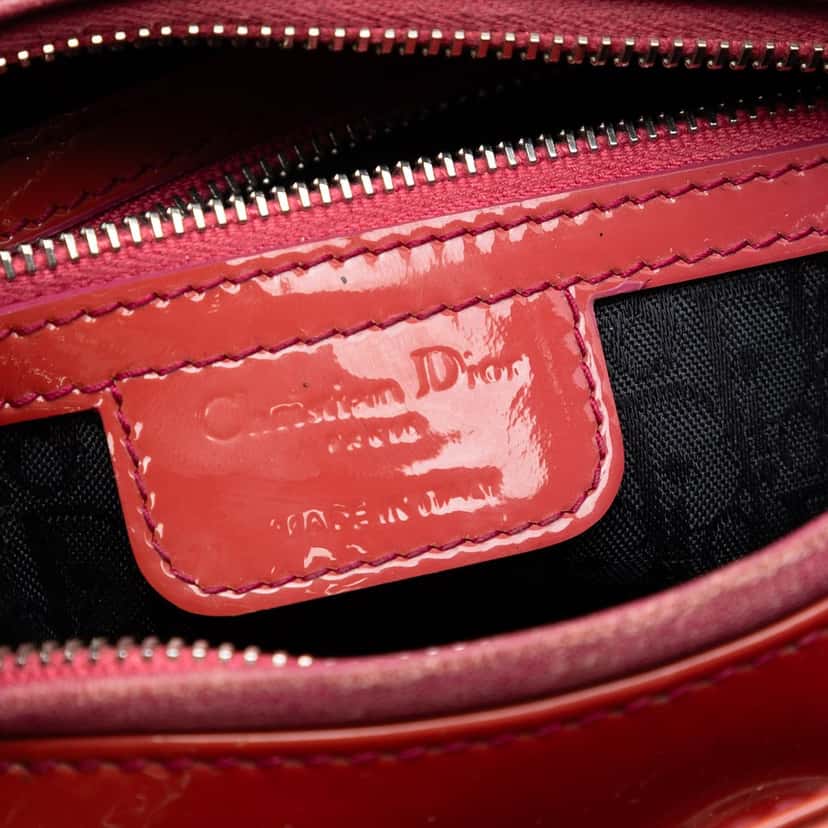 Dior Medium Patent Cannage Lady Dior Red Leather Very good condition - Box View