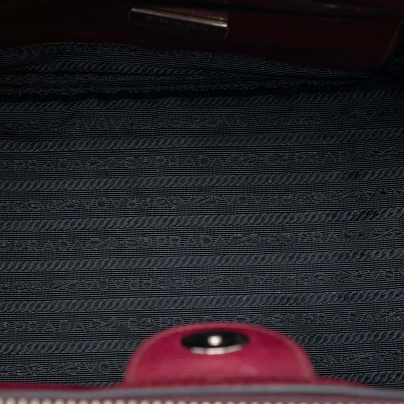 Prada Glace Calf Twin Pocket Satchel Red Leather Very good condition - Model View