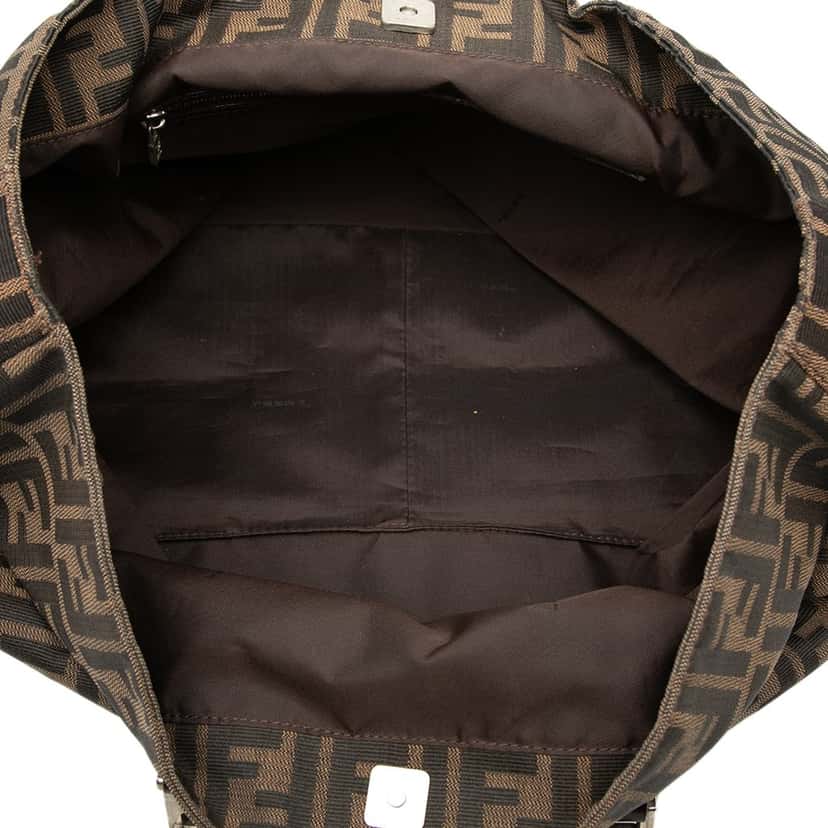 Fendi Large Zucca Canvas Twins Tote Brown Very good condition - Model View