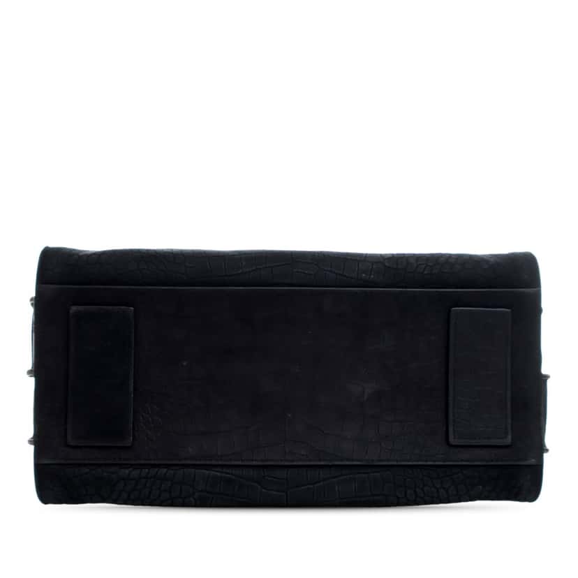 Saint Laurent Small Croc Embossed Suede Sac De Jour Satchel Black Leather Very good condition - Inside View