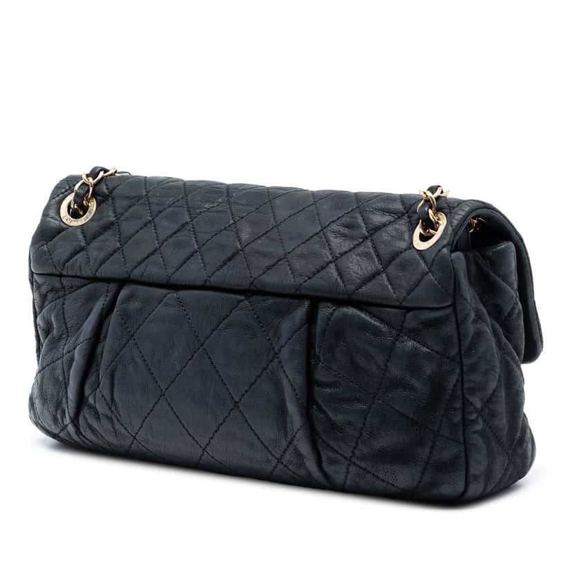 Chanel Quilted Calfskin Chic Quilt Flap Black Leather Very good condition - Back View