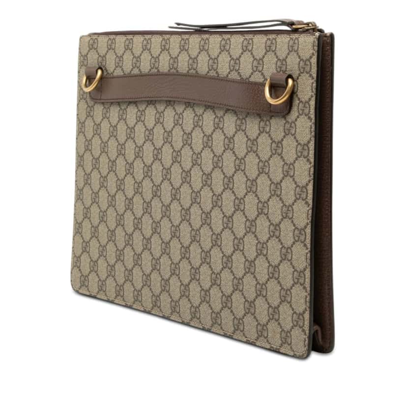 Gucci GG Supreme Web Courrier Messenger Bag Beige Very good condition - Back View