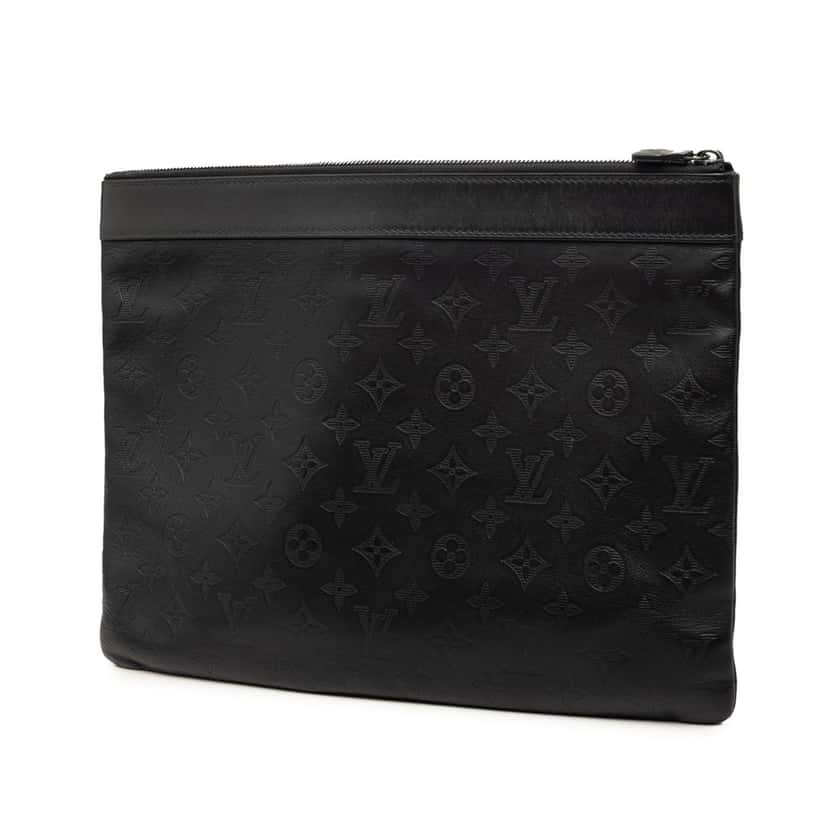 Louis Vuitton Monogram Shadow Discovery Pochette Black Leather Very good condition - Back View