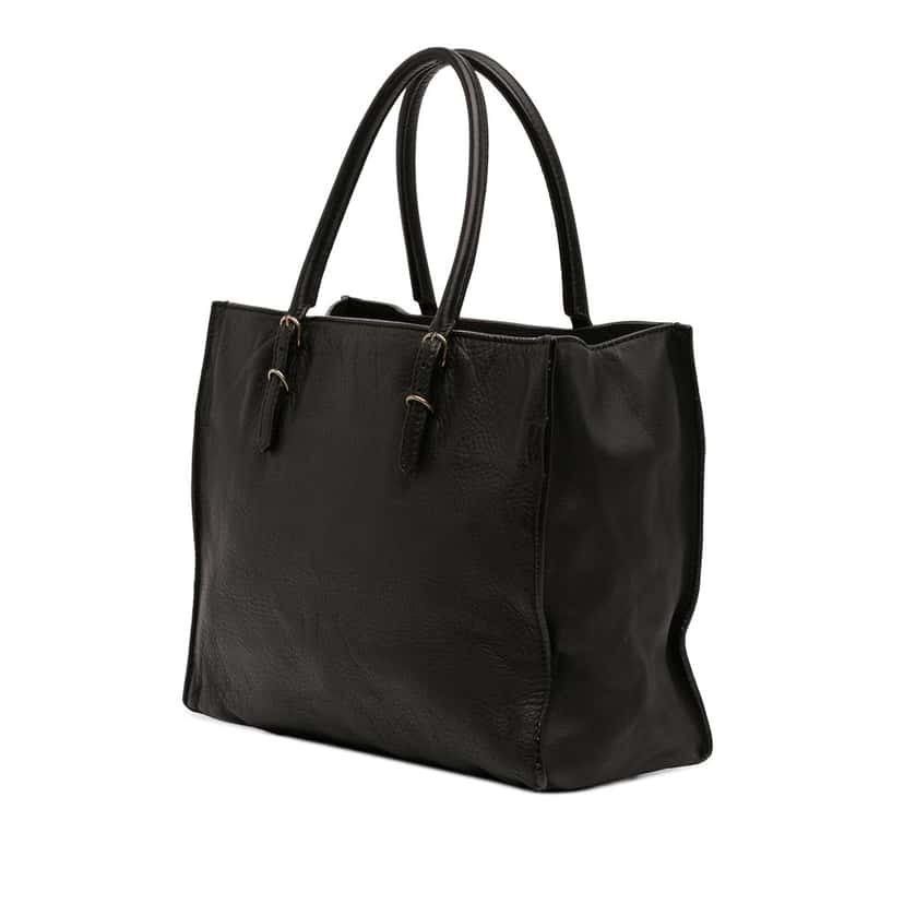 Balenciaga Calfskin Papier A6 Tote Black Leather Very good condition - Back View