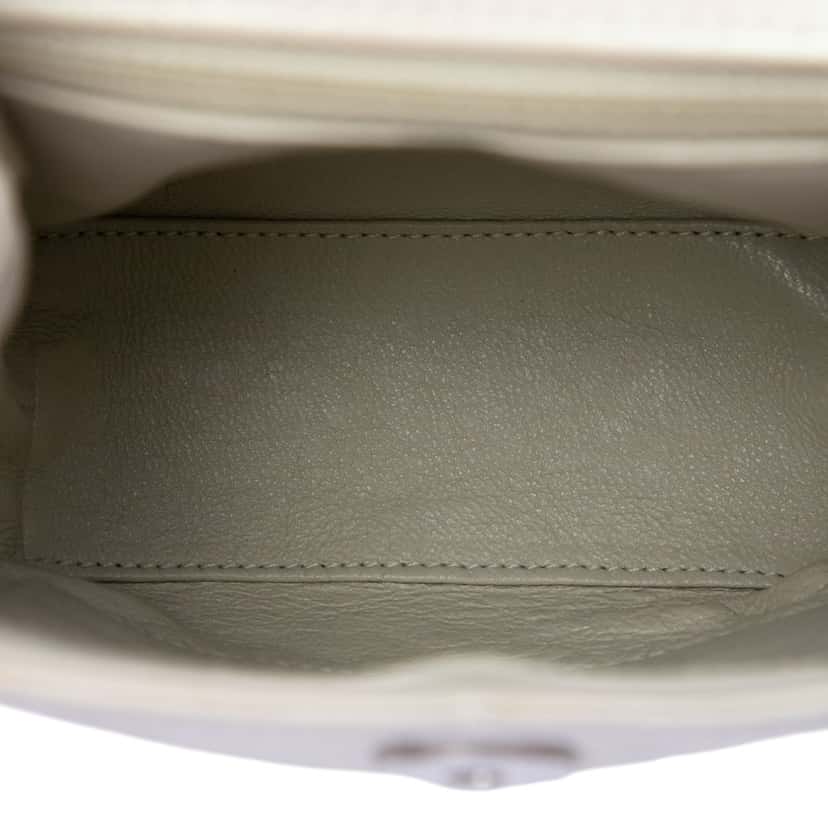 Chanel CC Bicolor Quilted Iridescent Lambskin Ring Handle Bag Beige Leather Very good condition - Model View