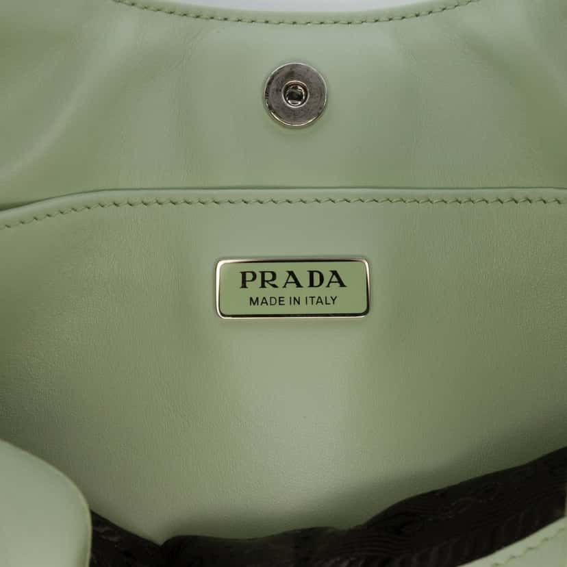 Prada Gradient Spazzolato Cleo Shoulder Bag Green Leather Very good condition - Box View