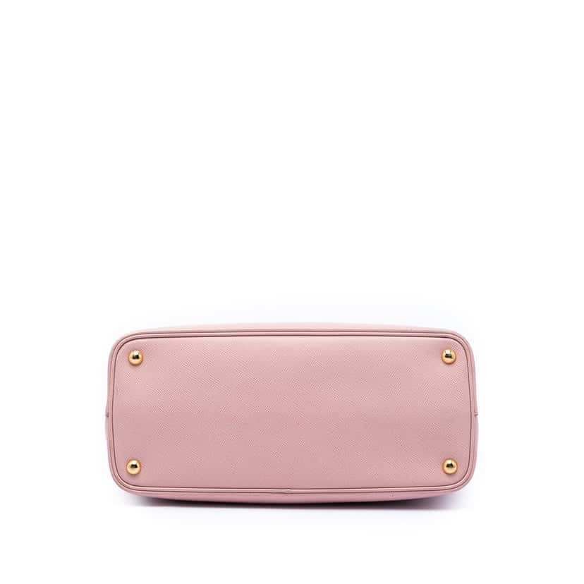 Prada Medium Bicolor Saffiano Cuir Double Satchel Pink Leather Very good condition - Inside View