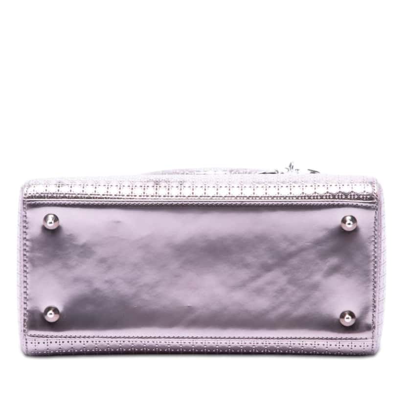 Dior Medium Metallic Patent Microcannage Lady Dior Purple Leather Very good condition - Inside View