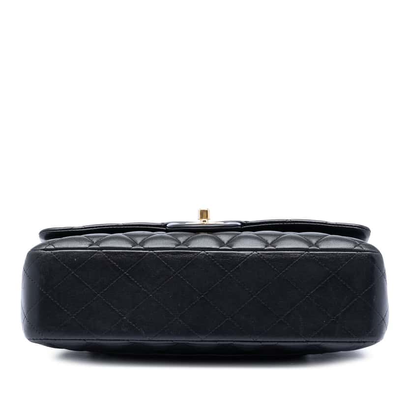 Chanel Medium Classic Lambskin Double Flap Black Leather Very good condition - Inside View