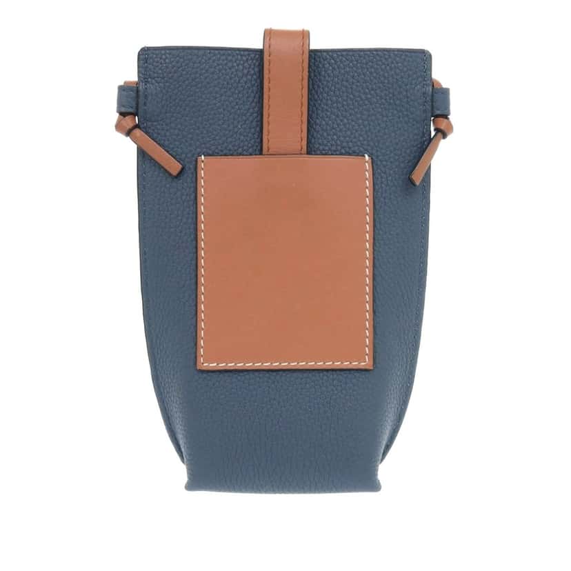 LOEWE Bicolor Grained Calfskin Gate Pocket Crossbody Blue Leather Very good condition - Back View