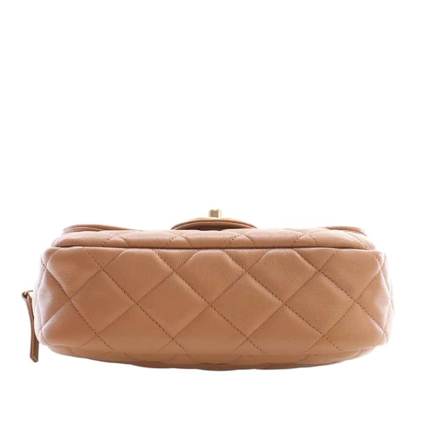 Chanel CC Quilted Caviar Crossbody Brown Leather Very good condition - Box View
