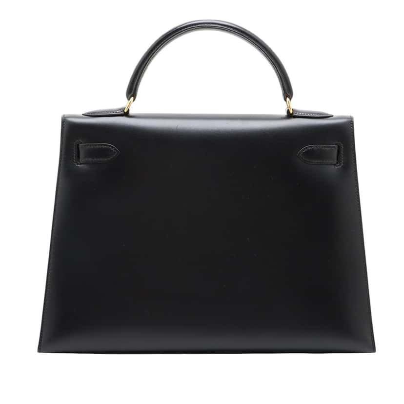 Hermès Box Calf Kelly Sellier 32 Black Leather Very good condition - Back View