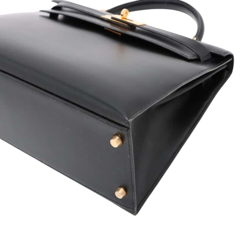 Hermès Box Calf Kelly Sellier 32 Black Leather Very good condition - Model View