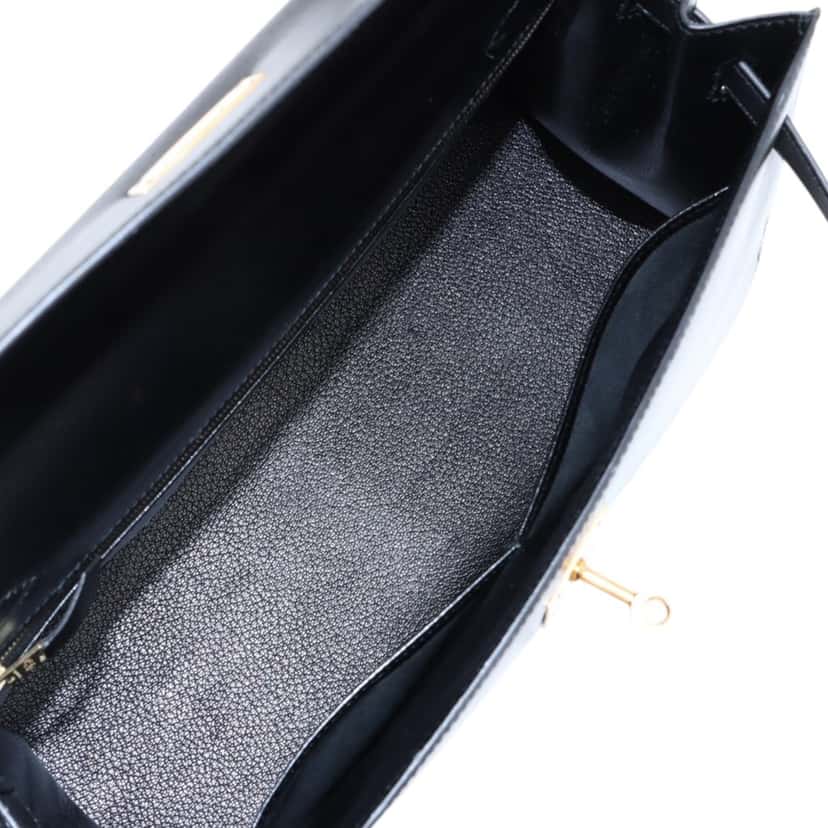 Hermès Box Calf Kelly Sellier 32 Black Leather Very good condition - Box View