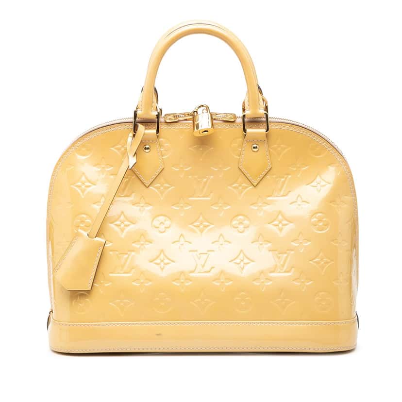 Louis Vuitton Monogram Vernis Alma PM Beige Leather Very good condition - Front View