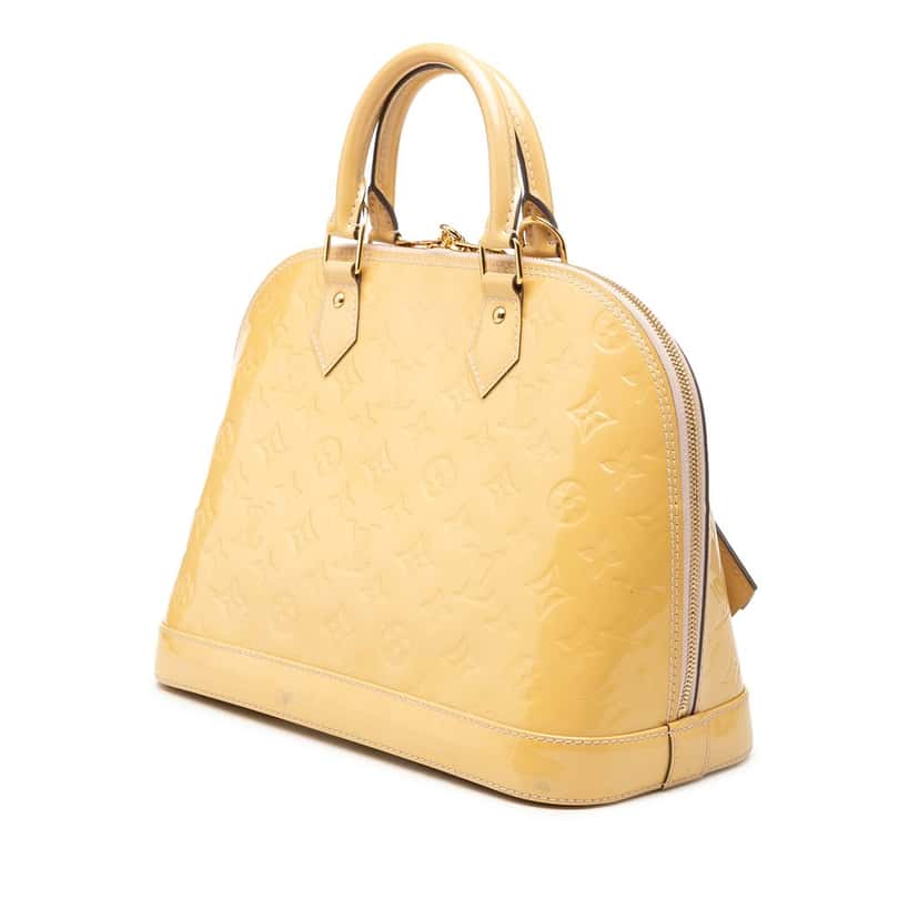 Louis Vuitton Monogram Vernis Alma PM Beige Leather Very good condition - Back View