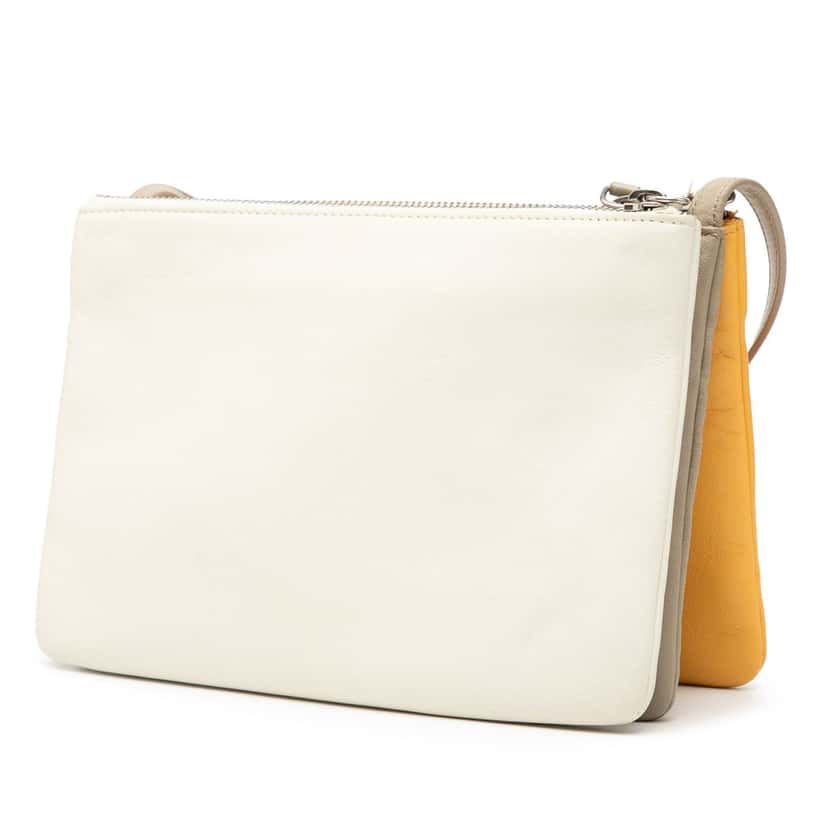 Celine Large Tricolor Lambskin Trio Crossbody Yellow Leather Very good condition - Back View