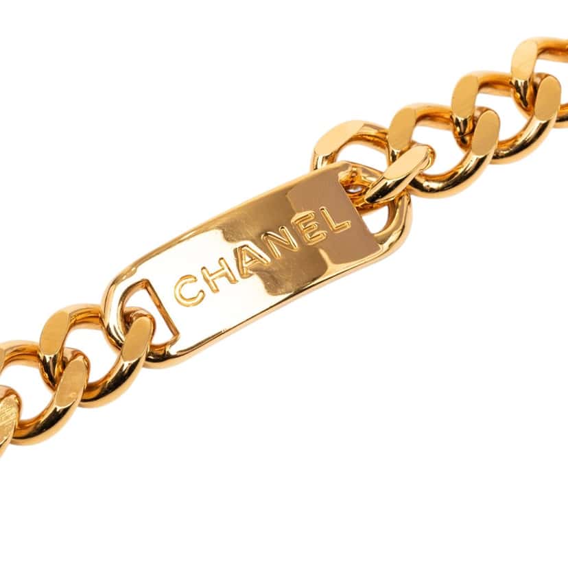 Chanel CC Gold Plated 31 Rue Cambon Medallion Chain Belt Gold Metal Very good condition - Back View
