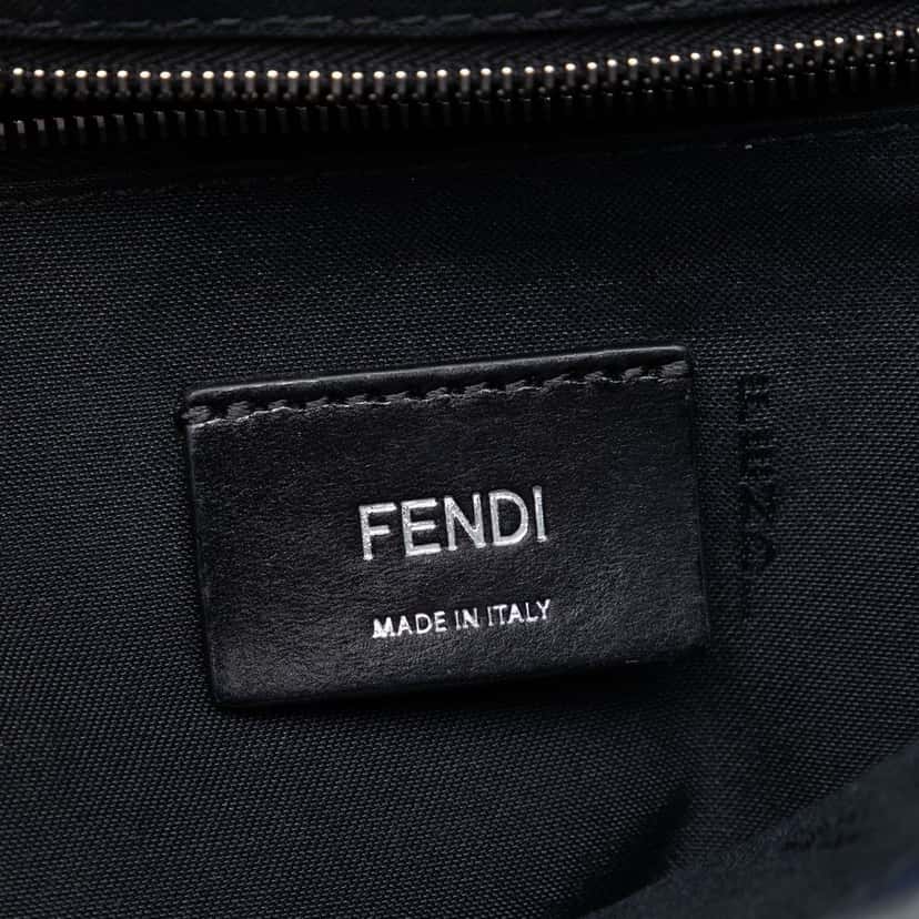Fendi Large Zucca Embossed Leather Convertible Belt Baguette Blue Leather Very good condition - Box View