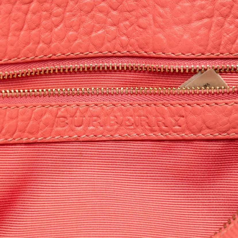 Burberry Small Grain Check Embossed Leather Chichester Crossbody Pink Leather Very good condition - Box View