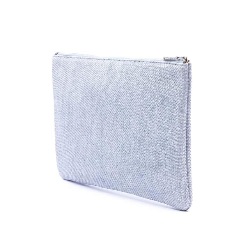 Chanel Large Canvas Deauville O Case Clutch Blue Very good condition - Back View