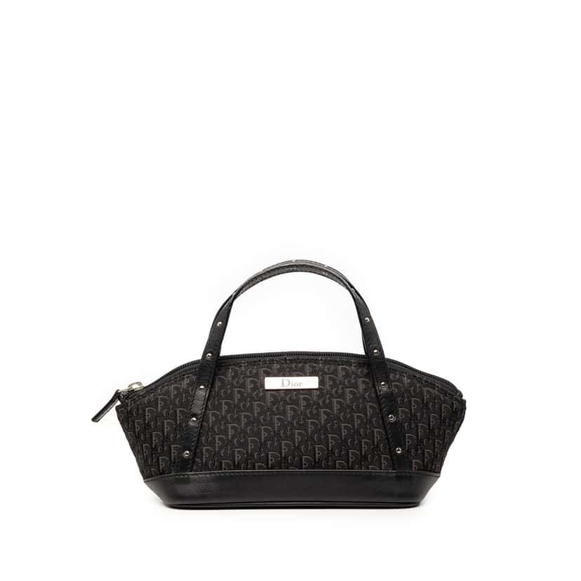 Dior Mini Diorissimo Trotter Canvas Street Chic Handbag Black Very good condition - Front View