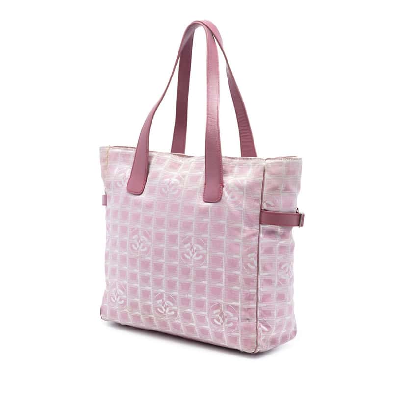 Chanel New Travel Line Nylon Tote Pink Very good condition - Back View