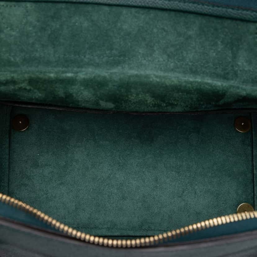 Celine Mini Grained Calfskin Belt Bag Green Leather Very good condition - Model View