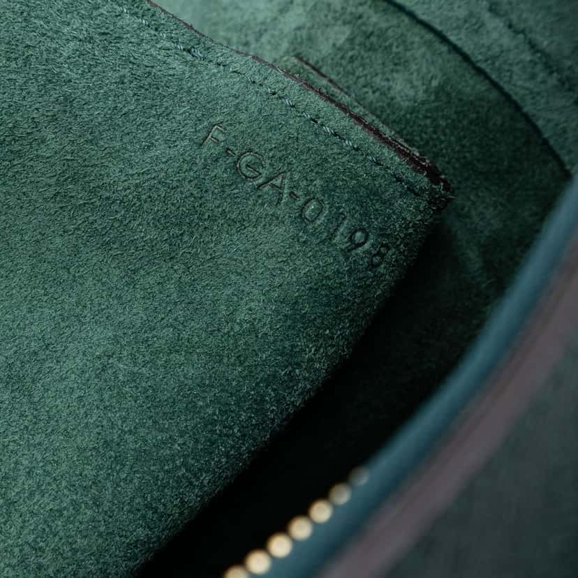 Celine Mini Grained Calfskin Belt Bag Green Leather Very good condition - Box View