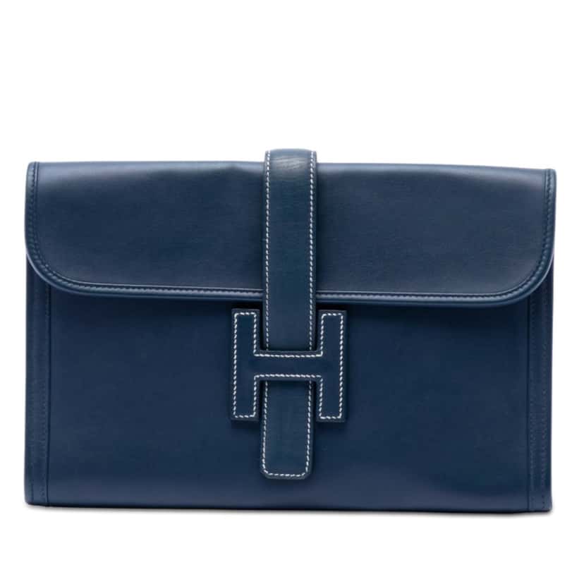 Hermès Swift Jige 29 Blue Leather Very good condition - Front View