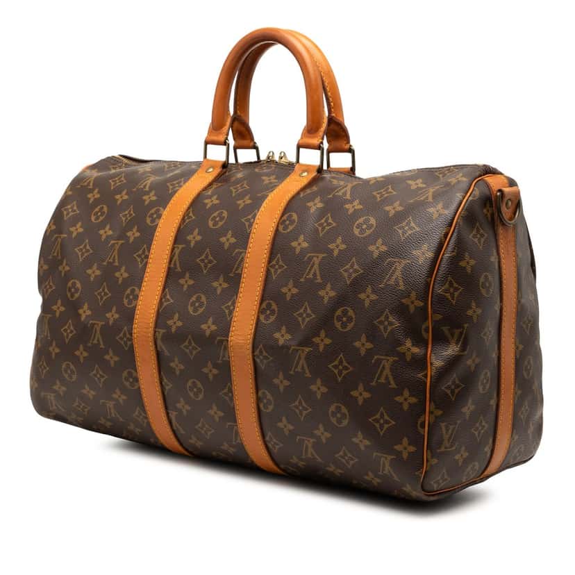 Louis Vuitton Monogram Keepall Bandouliere 45 Brown Very good condition - Back View