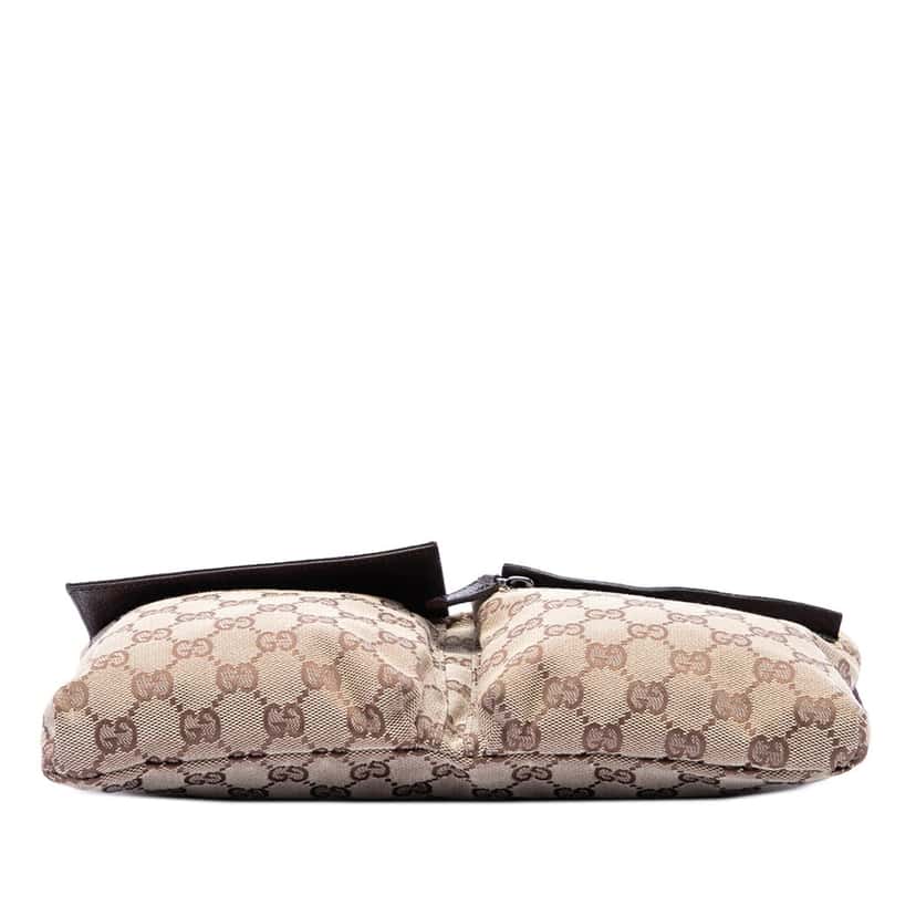 Gucci GG Canvas Double Pocket Belt Bag Beige Very good condition - Inside View