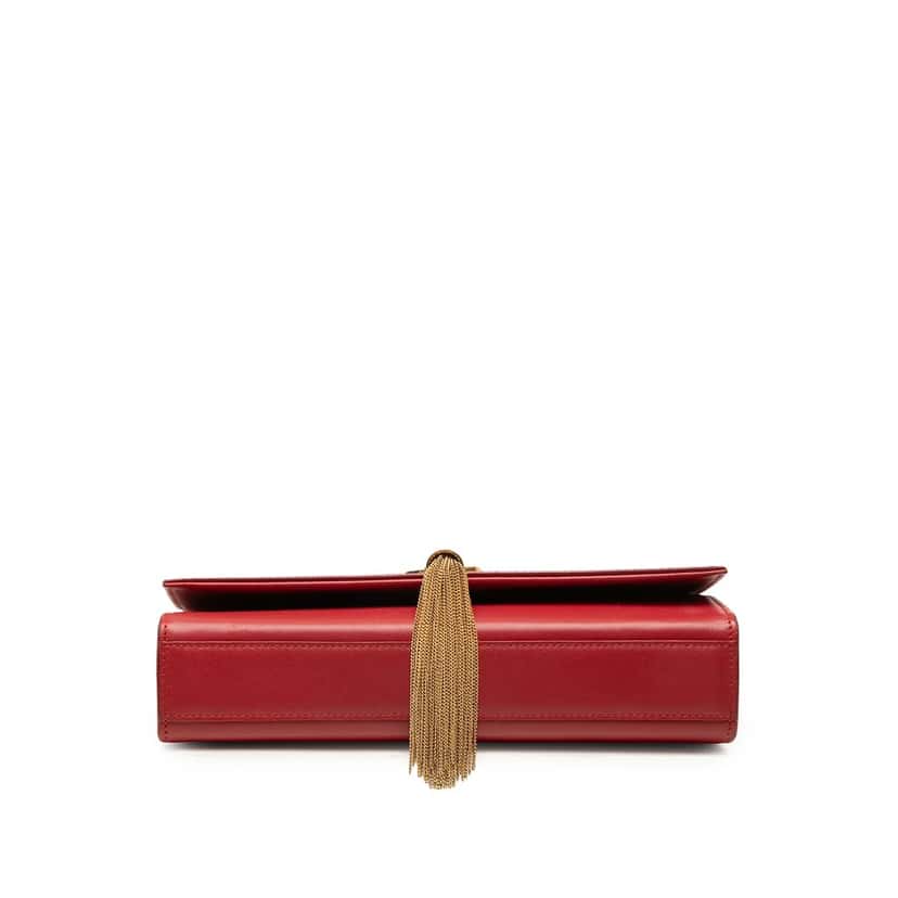 Saint Laurent Medium Smooth Calfskin Classic Monogram Kate Tassel Crossbody Red Leather Very good condition - Back View